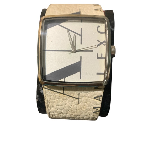 Armani Exchange Stylish Beige and Black Watch - Picture 1 of 8